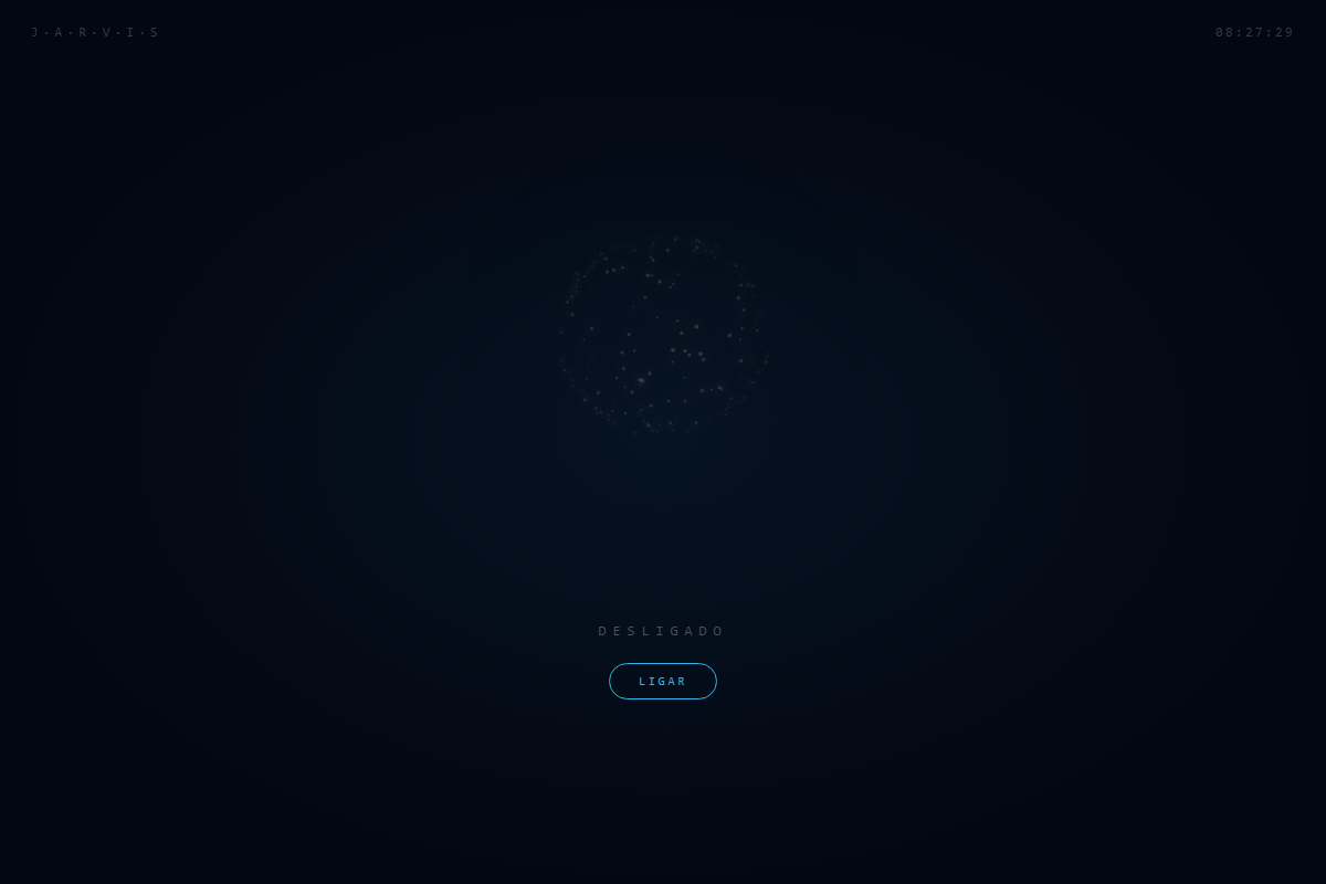 Interface visual do assistente JARVIS em estado de espera